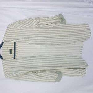 VTG Stuart Alan Cream/green Striped Open Blazer, Sz 16, 23" PTP, 32" L